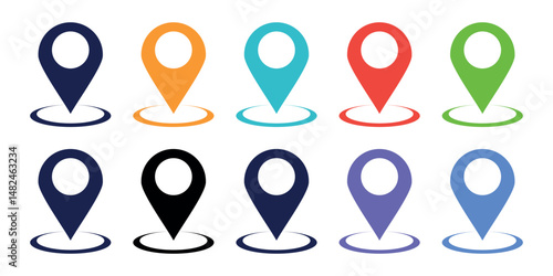 colorful location icon collection