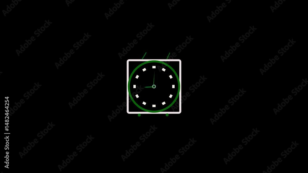Time lapse animated clock face isolated against a green background, loopable Time lapse animated clock face isolated against a green background, loopable