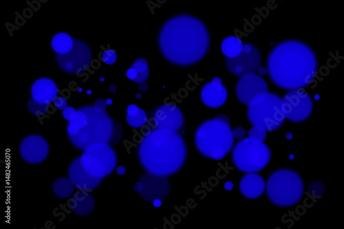 Monochrome bokeh background with soft white glowing circles on black backdrop. Elegant light blur effect for abstract, minimal, or digital vector design and overlays.