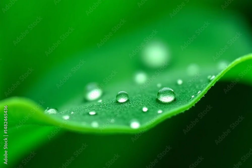 Fototapeta premium green leaf with water drops