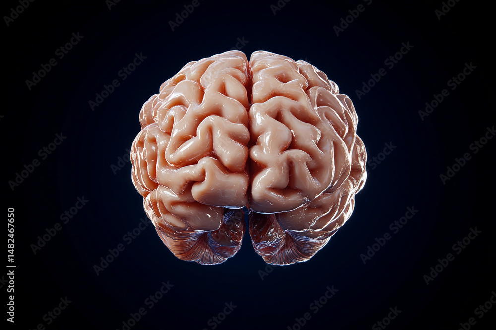 Human brain anatomy detailed 3D render isolated on black background Human brain anatomy detailed 3D render isolated on black background