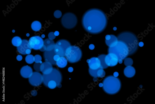Minimal bokeh lights on black background with glowing circles and soft blur. Clean and elegant vector overlay for digital, abstract, or modern visual design.