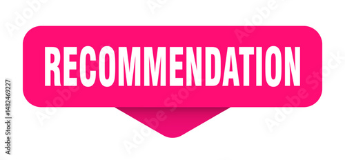 recommendation sticker. recommendation sign on transparent background