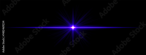 Light burst. Blue flash with vertical line glow, high-energy ray effect, strong horizontal highlight, dramatic light concept.