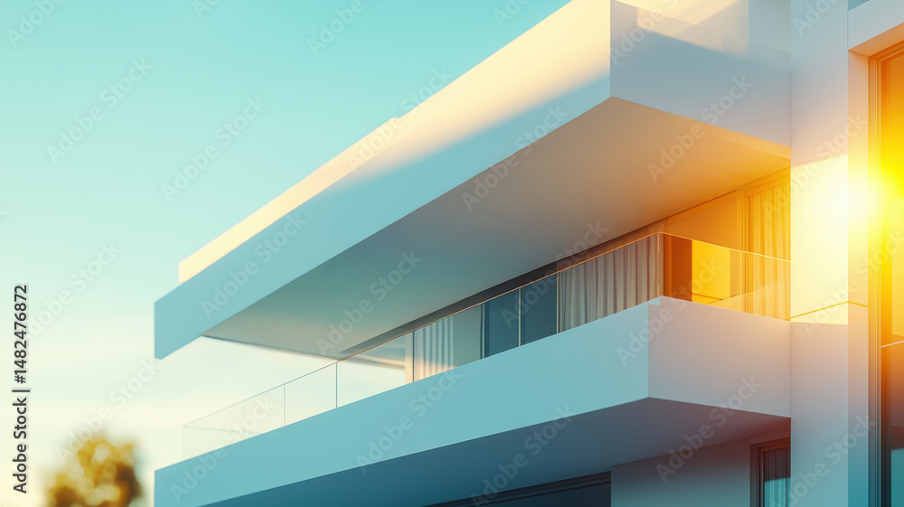 Obraz premium Balcony on white building