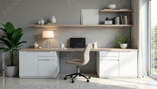 Modern office cabinet with sleek design and ample storage space , office supplies, cabinet