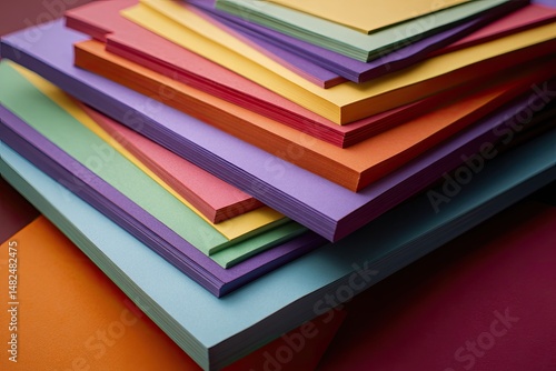 Wallpaper Mural Colorful stacks of paper in various hues Torontodigital.ca