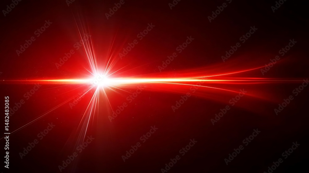 Obraz premium Red light streak, dark background