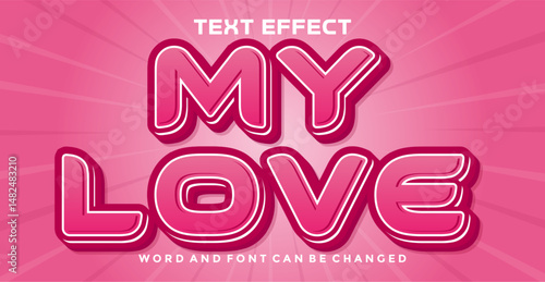 My love editable text effect