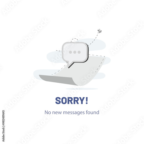Sorry, no message found, Empty state, Error page not found, 404 error