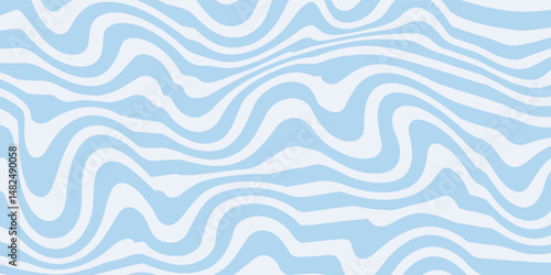 Abstract background seamless pattern with colorful waves. Trendy vector illustration in retro psychedelic style