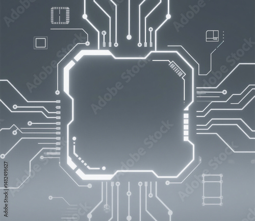 Technology Presentation Background with Gray Digital Interface Design