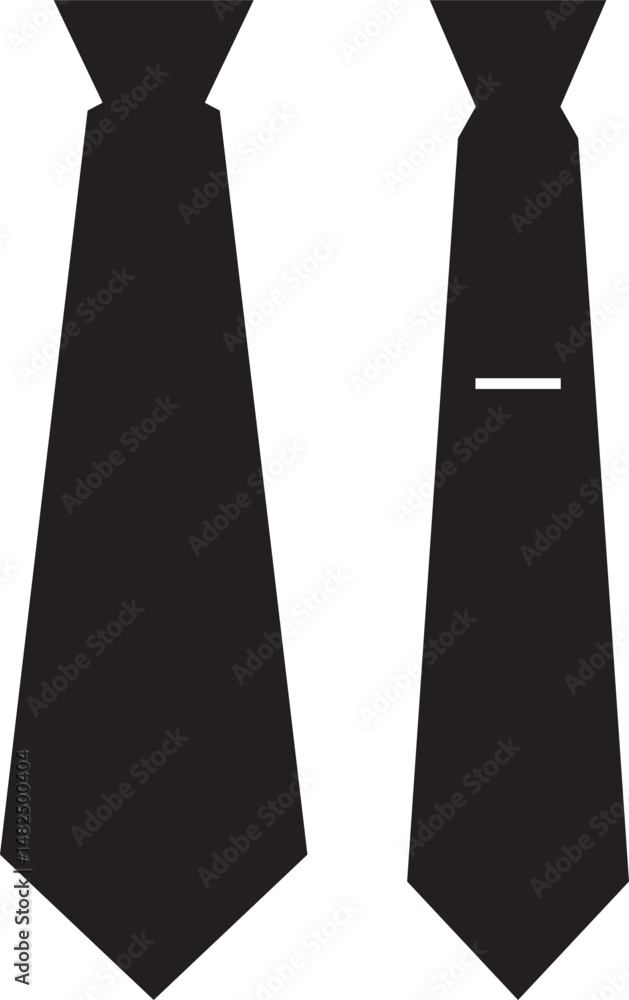 Simple black necktie silhouette, perfect for design elements. Simple black necktie silhouette, perfect for design elements.