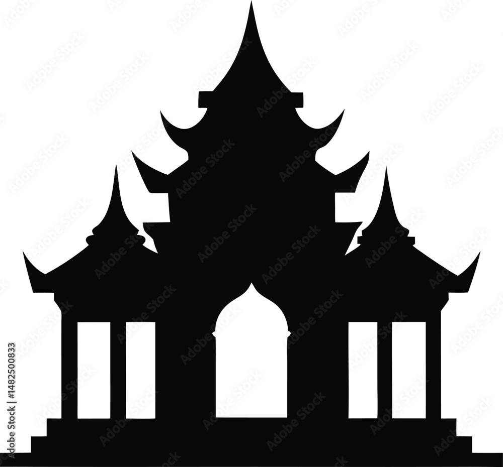 silhouette of a temple silhouette of a temple