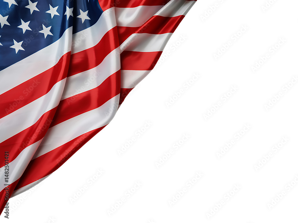 Obraz premium American flag waving against a transparent background for patriotic holiday concepts