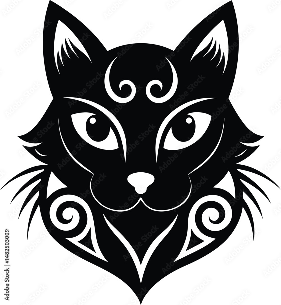 Fototapeta premium black cat head