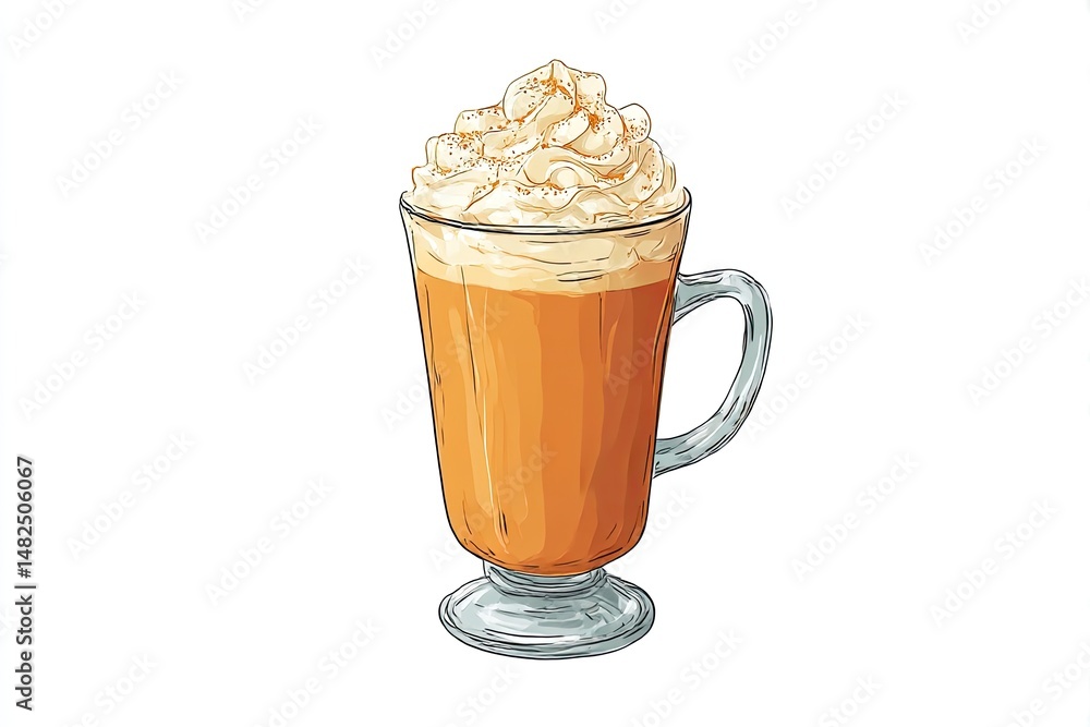 Spiced Latte Delight Creamy with Cozy, and and HandDrawn. Spiced Latte Delight Creamy with Cozy, and and HandDrawn.
