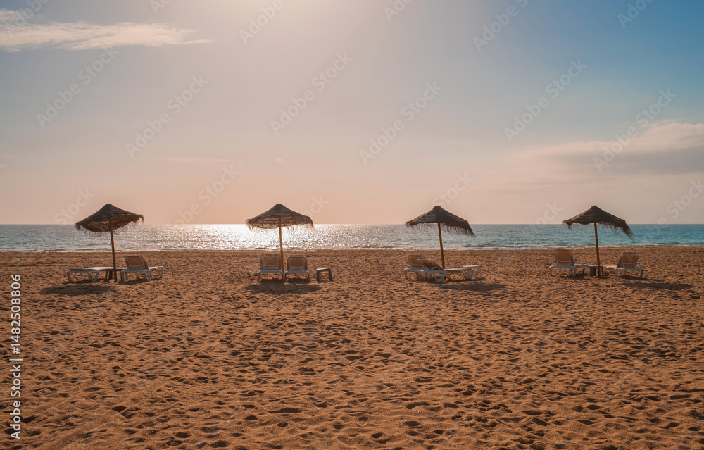 Fototapeta premium Ocean Beach in Portugal. A serene coastal perfect for relaxation and exploration. 
