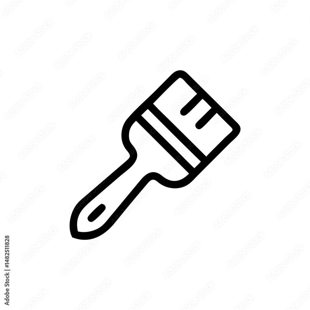 Paint brush icon in minimalistic line art style Paint brush icon in minimalistic line art style