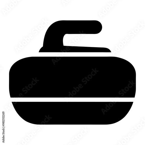 Simple graphic of a curling stone, an Olympic sport ice game equipment