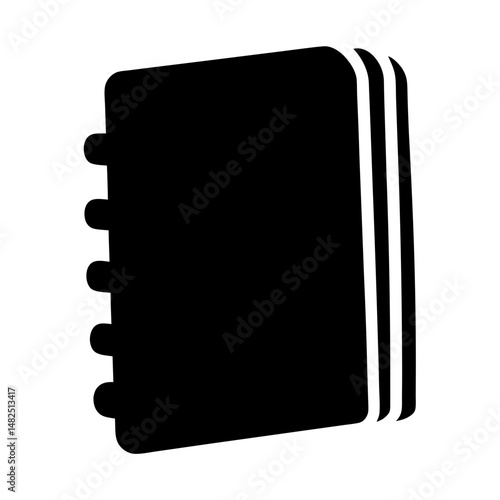 Black silhouette of a spiral bound notebook, diary or personal organizer