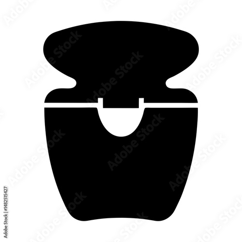 Abstract minimalist black vector illustration of a perfume bottle with cap