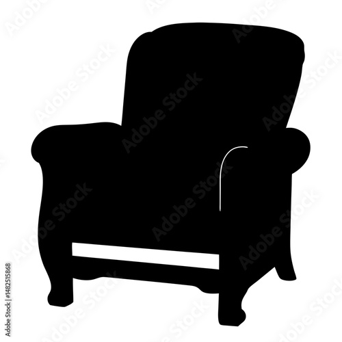 Silhouette of an armchair, evoking comfort and classic design features nicely