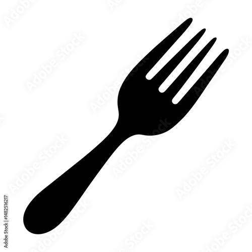 Black fork illustration, a simple and elegant dining utensil icon image