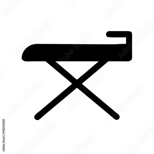 Simple ironing board icon, for laundry, household chores, apps