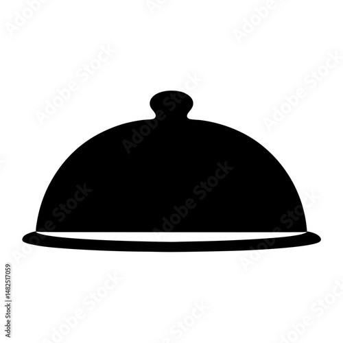 Elegant black serving dish dome cover on a white background image