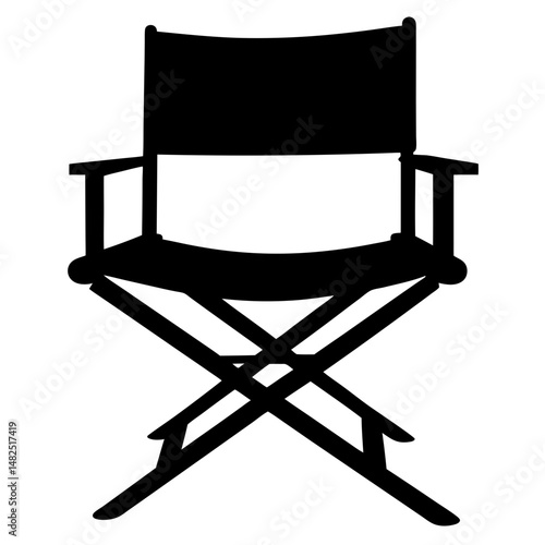 Black silhouette of a director's chair, used for film productions