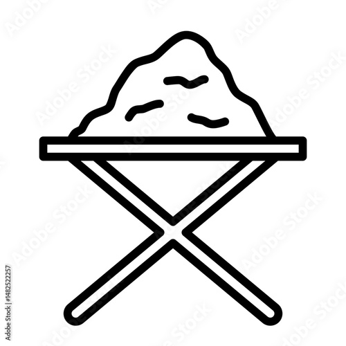 mortar board icon in outline style