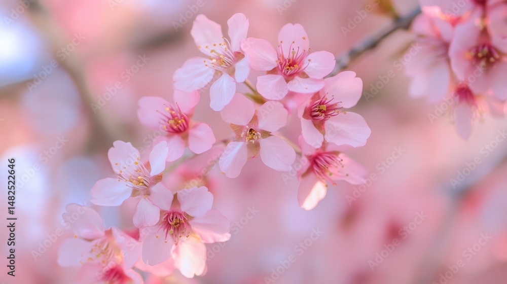 A captivating close-up of cherry blossoms in spring A captivating close-up of cherry blossoms in spring