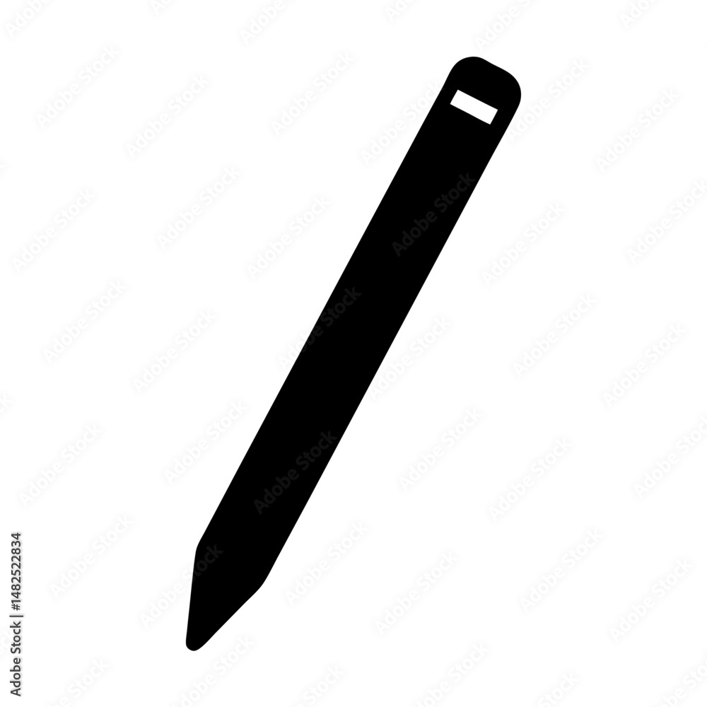 Stylus pen icon in black and white, graphic design element. Stylus pen icon in black and white, graphic design element.