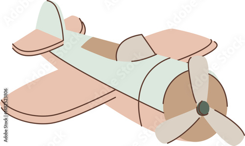 Retro Airplane Childrens Drawing