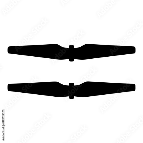 Two sets of drone propellers in black, creating a sense of motion