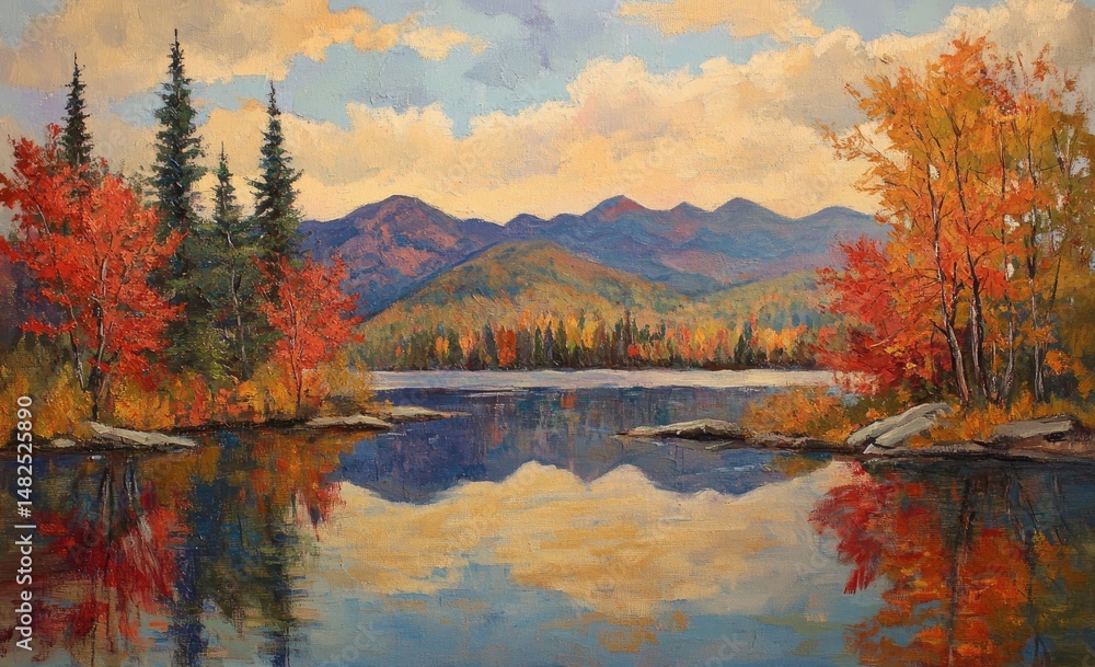 Fototapeta premium Autumnal Lake Reflections (2)