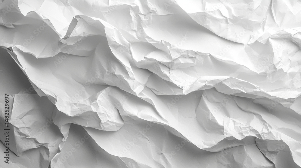 Obraz premium Crumpled white paper texture background.