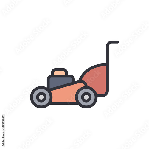 Vibrant Lawn Mower Illustration For Landscaping And Garden Care Concept