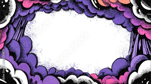 Minimalist cartoon comic stream overlay frame with clean, colorful design. Perfect for gamers and streamers seeking modern, fun digital art style overlays.