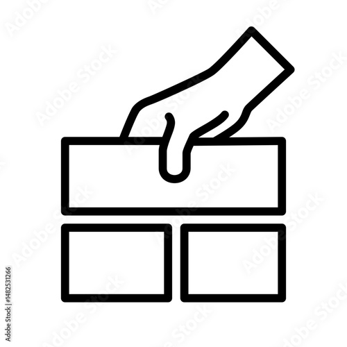 bricklaying icon in outline style