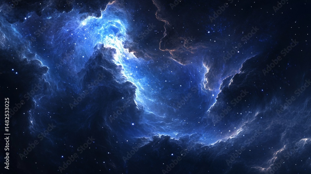 Obraz premium A mystical glowing galaxy with swirling clouds of space dust 