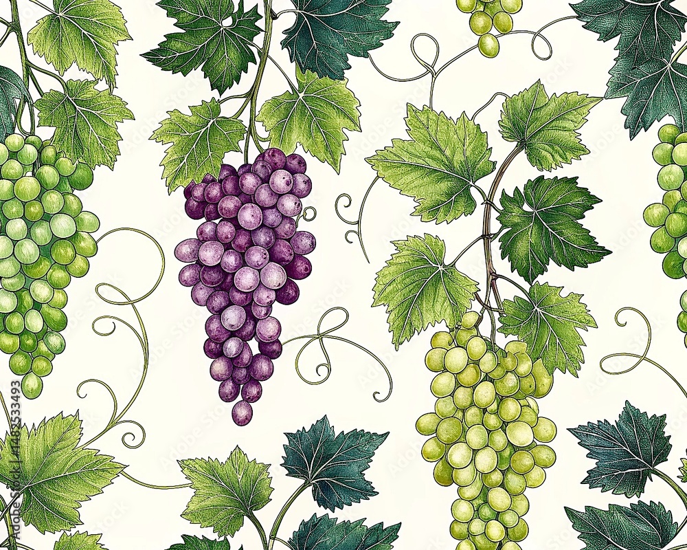 Obraz premium seamless pattern with grapes