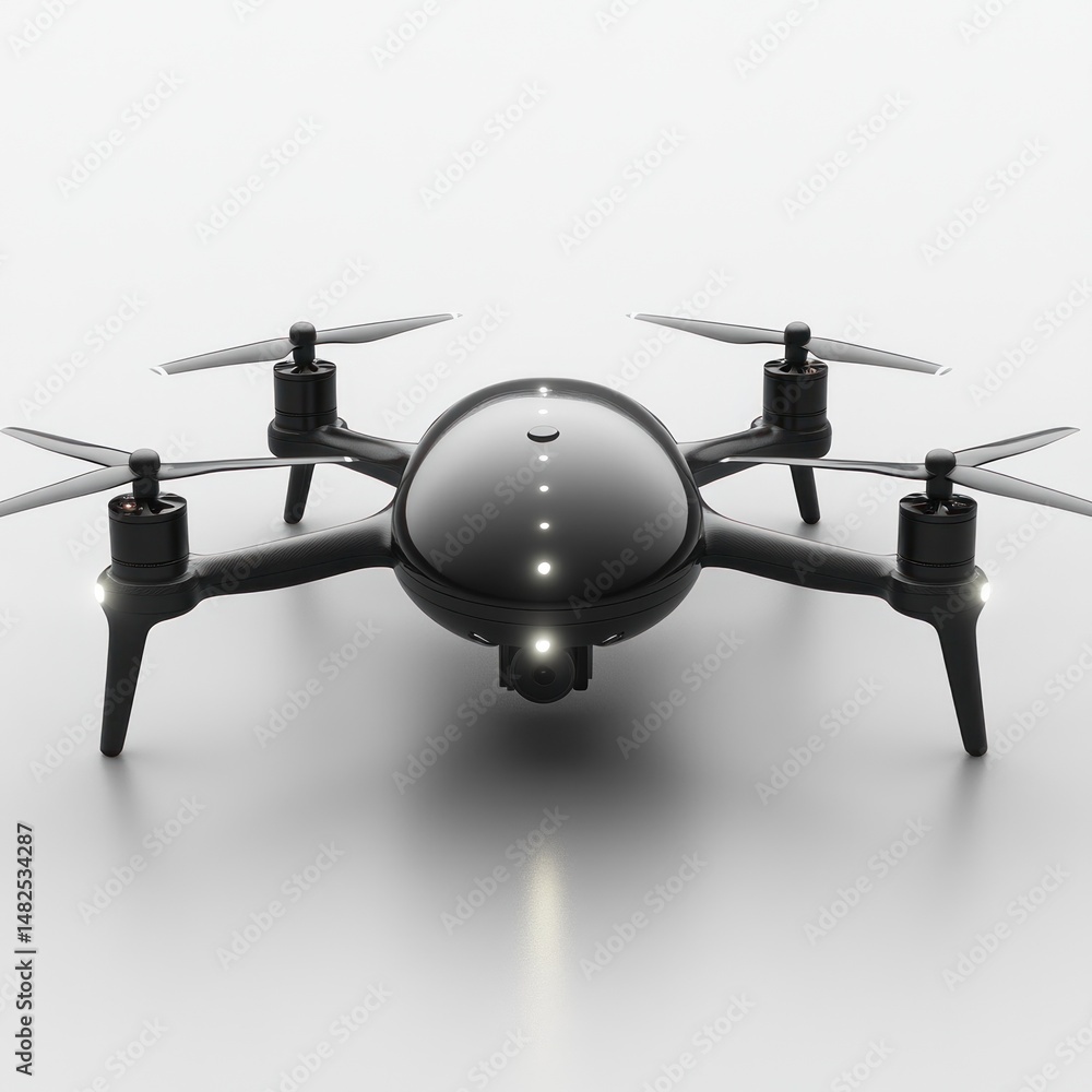 Sleek Black Drone with Advanced Camera Technology Sleek Black Drone with Advanced Camera Technology