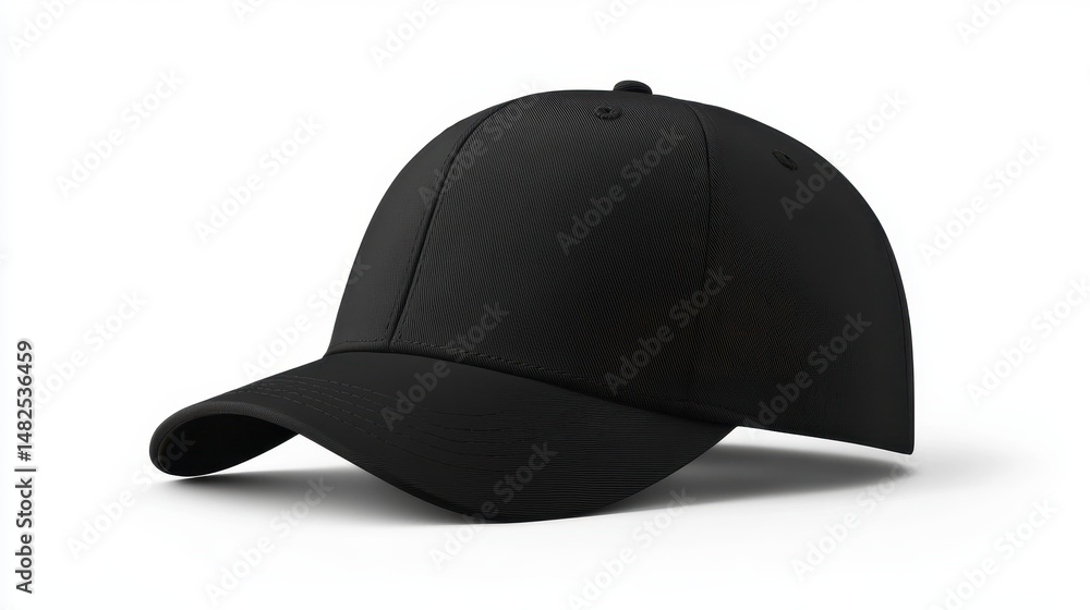Stylish black cap display studio setting product photography minimalist environment close-up view fashion concept for branding Stylish black cap display studio setting product photography minimalist environment close-up view fashion concept for branding
