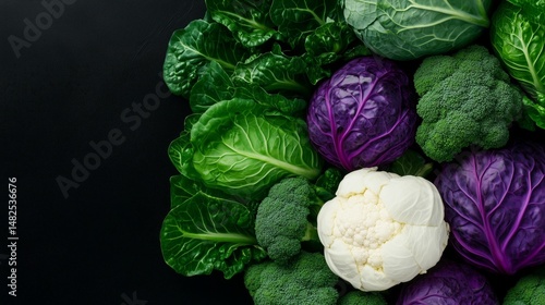 Healthy background of cruciferous cabbage family