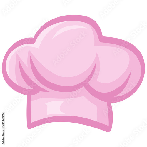 Pink Chef Hat Cartoon Vector Illustration Drawing