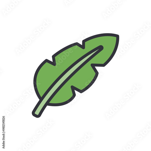 Stylized Tropical Leaf Illustration On A Transparent Background