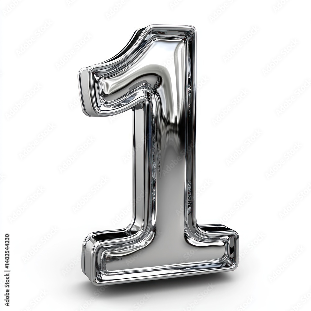 Chrome Number One: A Shiny, Three-Dimensional Digit Chrome Number One: A Shiny, Three-Dimensional Digit