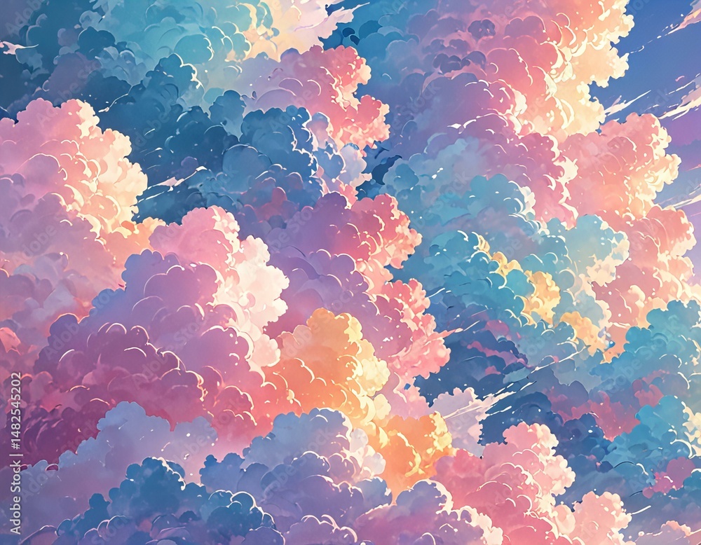 Fototapeta premium Beautiful Cloud-like formations in pastel hues.